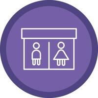 Public Toilet Line Multi Circle Icon vector