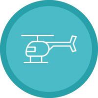 Helicopter Line Multi Circle Icon vector