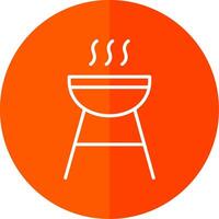 Grill Line Yellow White Icon vector