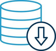 Database Download Line Blue Two Color Icon vector