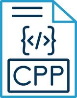 Cpp Line Blue Two Color Icon vector