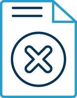 Cancel Line Blue Two Color Icon vector