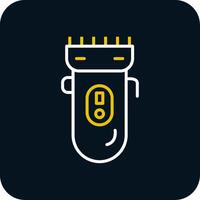 Electric Shaver Line Yellow White Icon vector