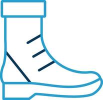 Boot Line Blue Two Color Icon vector