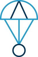 Skydive Line Blue Two Color Icon vector