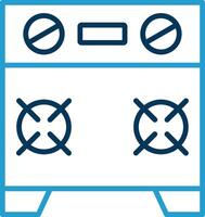 Stove Line Blue Two Color Icon vector