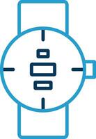 Diving Watch Line Blue Two Color Icon vector