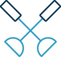 Paddle Line Blue Two Color Icon vector