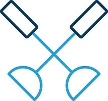 Paddle Line Blue Two Color Icon vector