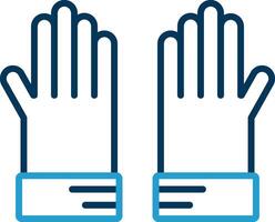 Glove Line Blue Two Color Icon vector