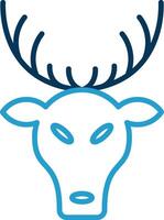 Deer Line Blue Two Color Icon vector