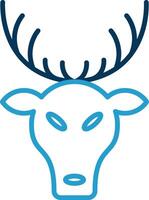 Deer Line Blue Two Color Icon vector