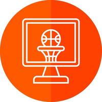 baloncesto línea amarillo blanco icono vector