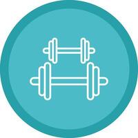 Dumbbell Line Multi Circle Icon vector