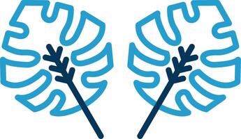 Philodendron Line Blue Two Color Icon vector