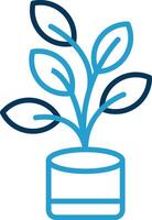 Ficus Line Blue Two Color Icon vector