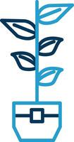 Rubber Plant Line Blue Two Color Icon vector