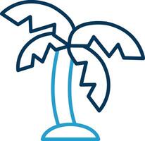 Palm Line Blue Two Color Icon vector