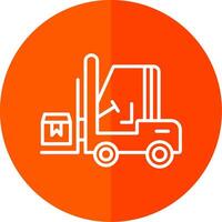 Forklift Line Yellow White Icon vector