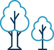 Trees Line Blue Two Color Icon vector