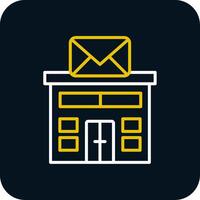 Post Office Line Yellow White Icon vector