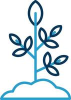 Plant Line Blue Two Color Icon vector