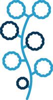 Wattle Line Blue Two Color Icon vector