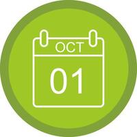 October Line Multi Circle Icon vector