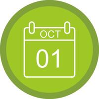 octubre línea multi circulo icono vector