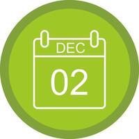 diciembre línea multi circulo icono vector