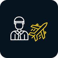 Air Engineer Line Red Circle Icon vector