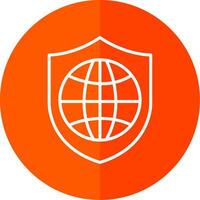 global la seguridad línea rojo circulo icono vector