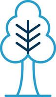 Tree Line Blue Two Color Icon vector