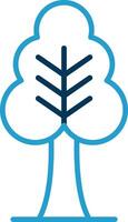 Tree Line Blue Two Color Icon vector