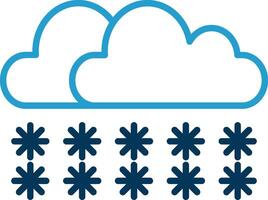 Snow Line Blue Two Color Icon vector