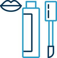 Lip Gloss Line Blue Two Color Icon vector