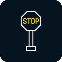 Stop Sign Line Red Circle Icon vector