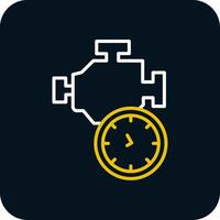 Time Engine Line Red Circle Icon vector