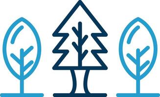 Forest Line Blue Two Color Icon vector
