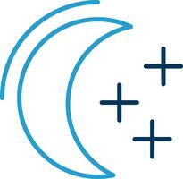 Moon Line Blue Two Color Icon vector