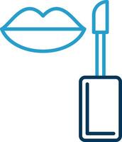 Lipgloss Line Blue Two Color Icon vector