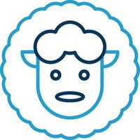 Sheep Line Blue Two Color Icon vector