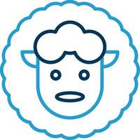 Sheep Line Blue Two Color Icon vector