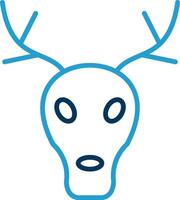Stag Line Blue Two Color Icon vector