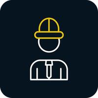 Architect Line Red Circle Icon vector
