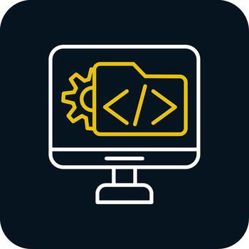 software desarrollo línea rojo circulo icono vector