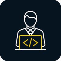 Developer Line Red Circle Icon vector