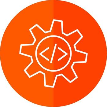 configuración línea rojo circulo icono vector