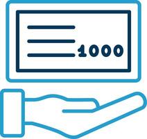 Cheque Line Blue Two Color Icon vector