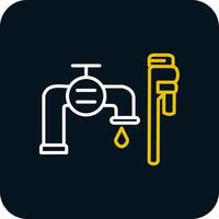 Plumbing installation Line Red Circle Icon vector